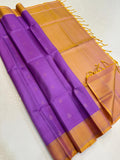 Bright Violet with Golden Yellow Zari Border