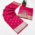 Rani Pink Kalanjali Paithani Silk Saree | Peacock Pallu with Handwork Aari Blouse