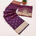 Deep Wine Purple Kalanjali Paithani Silk Saree | Peacock Pallu with Handwork Aari Blouse