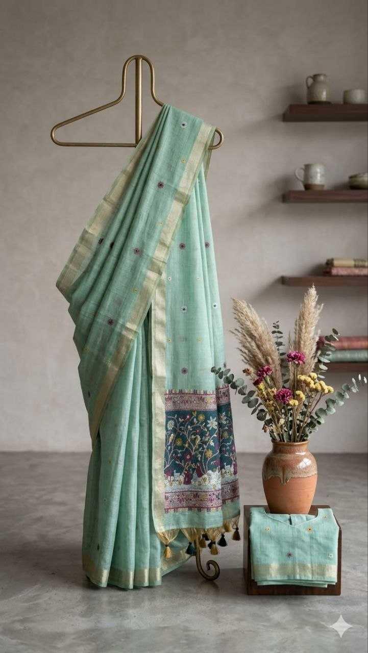 Lilac Purple Jamdani Soft Silk Saree - Varahi Elegance