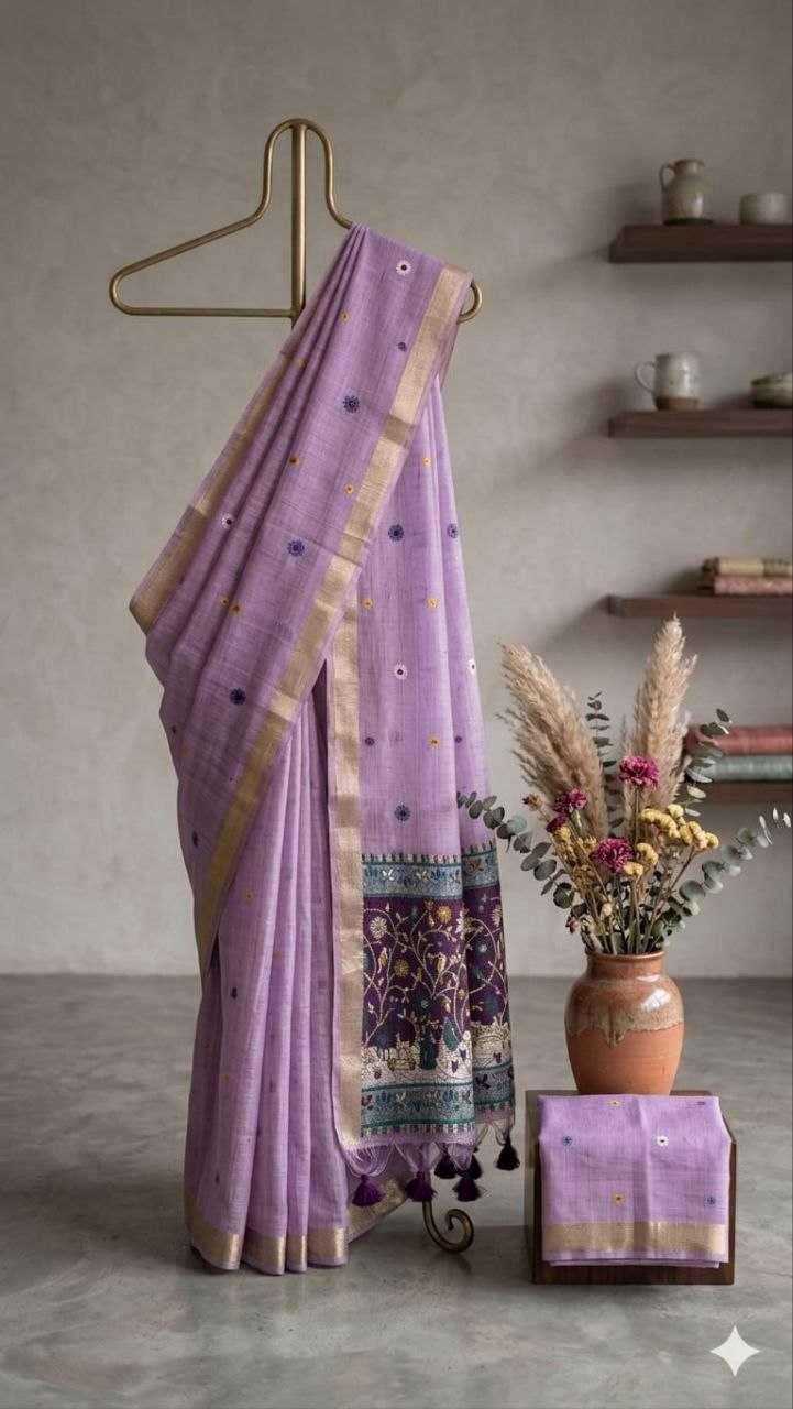Mustard Yellow Jamdani Soft Silk Saree - Varahi Elegance