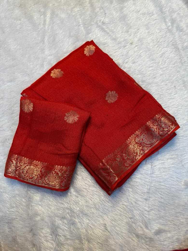 KESH604 Aboli Khadi Cotton Saree Red folded