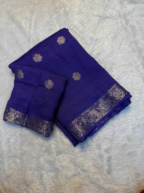 KESH604 Aboli Khadi Cotton Saree Chocolate Brown folded