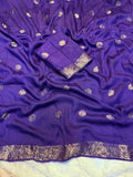 KESH604 Aboli Khadi Cotton Saree Mauve fabric detail