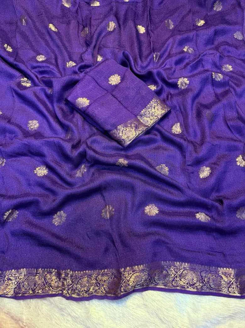 KESH604 Aboli Khadi Cotton Saree Mauve fabric detail