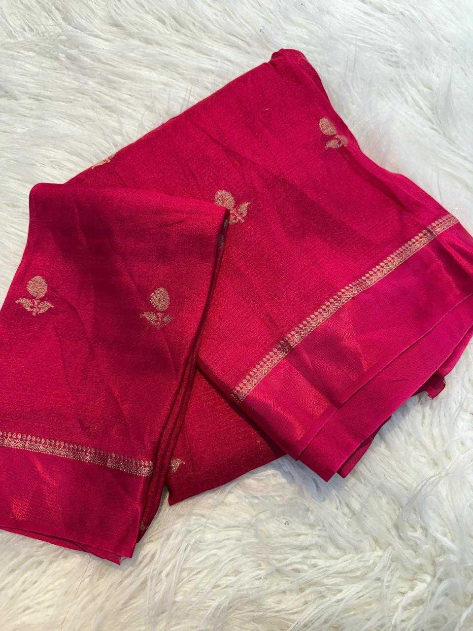 Crimson Red Viscose Khadi Silk Saree - Varahi Elegance