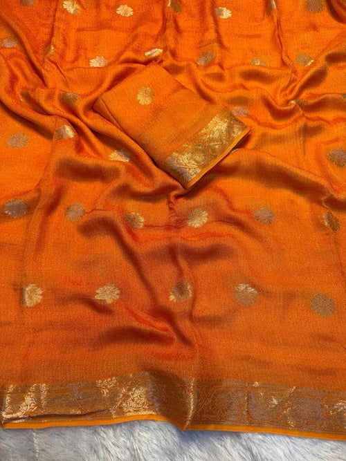 KESH604 Aboli Khadi Cotton Saree Red fabric detail