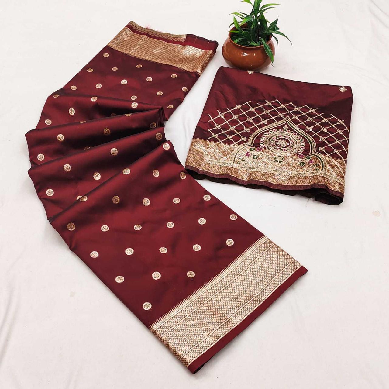 Deep Wine Purple Kalanjali Paithani Silk Saree - Varahi Elegance